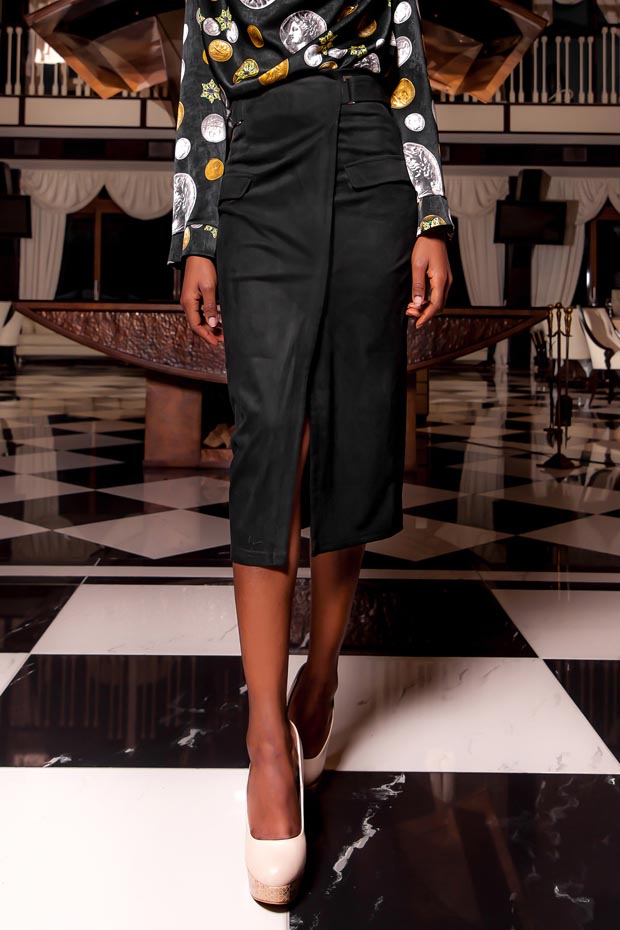 

Женская JADONE FASHION замшевая юбка с запахом Дарси цвет черный XL (Юбка Дарси черный)