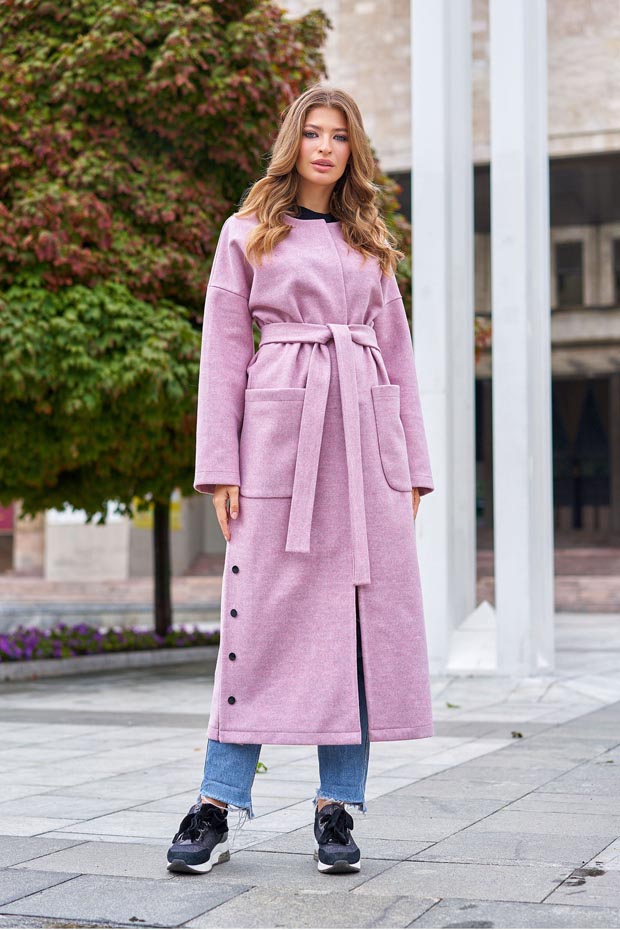 

Женское JADONE FASHION кашемировое пальто с большими карманами и поясом Мириам цвет лиловый  (Облегченное пальто Мириам лиловый, Женское JADONE FASHION кашемировое пальто с большими карманами и поясом Мириам цвет лиловый XL (Облегченное пальто Мириам лило