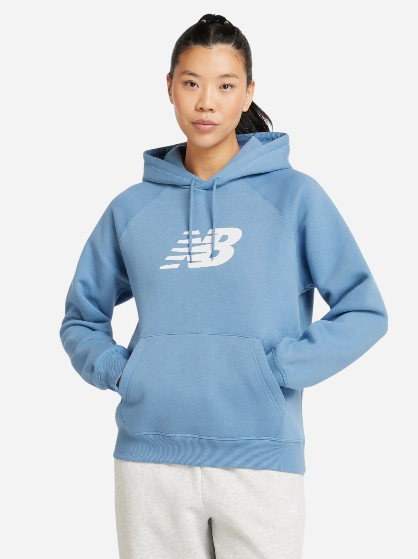 Акція на Худі жіноче New Balance Fleece Logo WT43524HEB S Блакитне від Rozetka