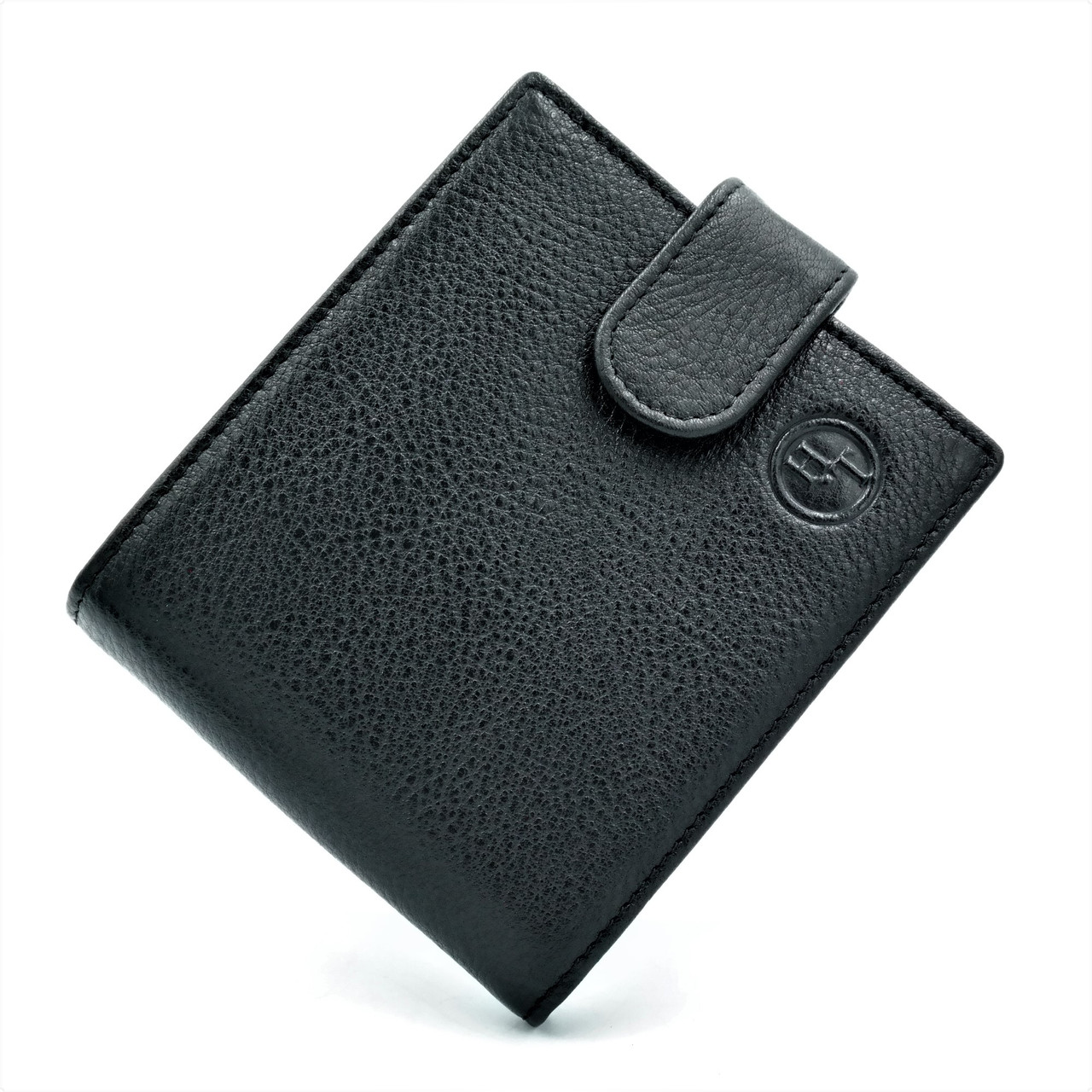 

Кожаный кошелек мужской H.T.Leather 11х9,5х3 см Черный