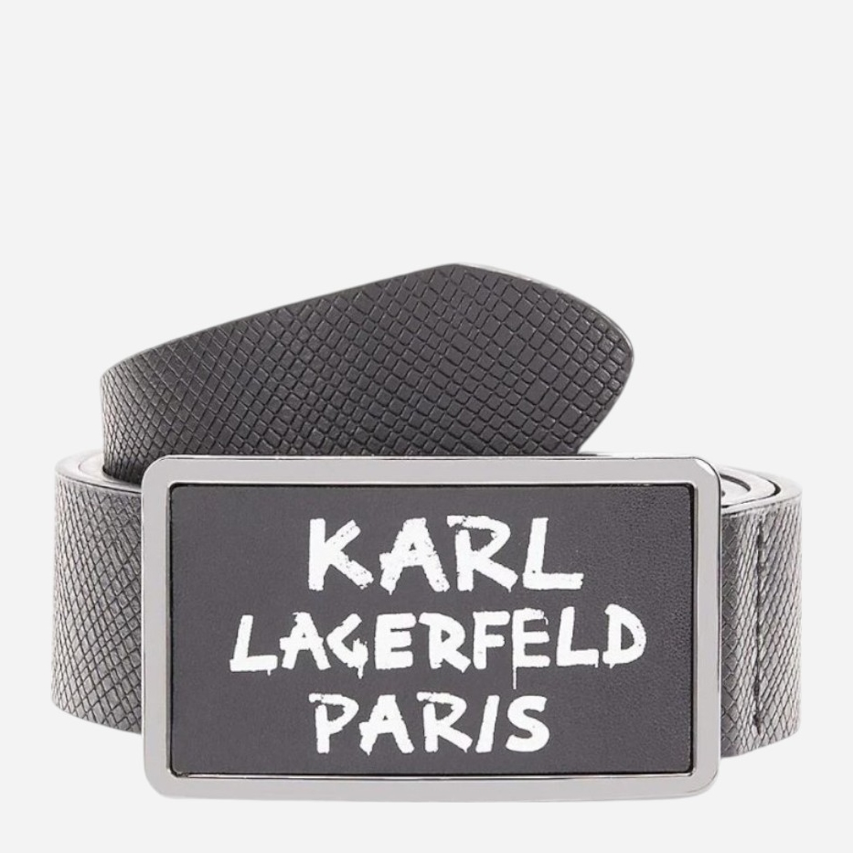 Акція на Ремінь чоловічий з натуральної шкіри Karl Lagerfeld 855540356 118 см Чорний від Rozetka