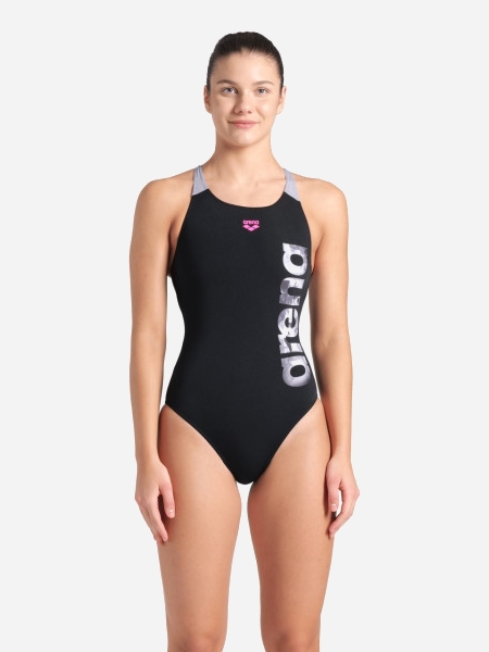 Акція на Купальник жіночий Arena Airbrush Graphic Swimsuit V Ba 007953-508 42 Чорний/Зелений від Rozetka