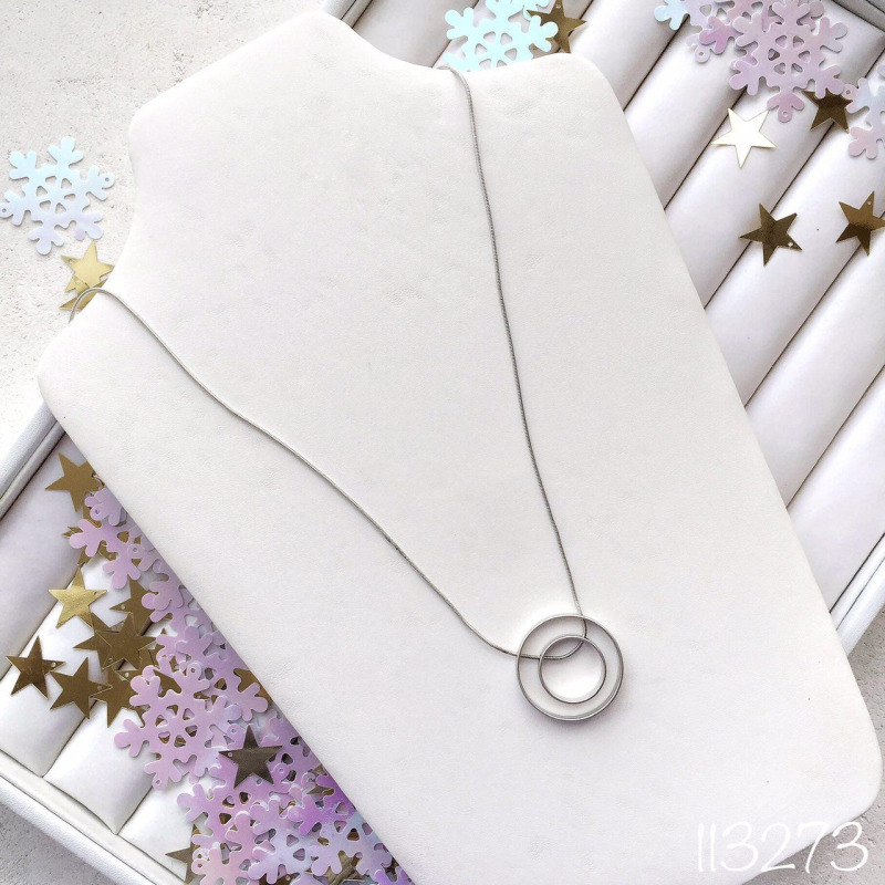 

Колье Miss Odri "Matte rings" женское серебряное матовое + подарочная упаковка