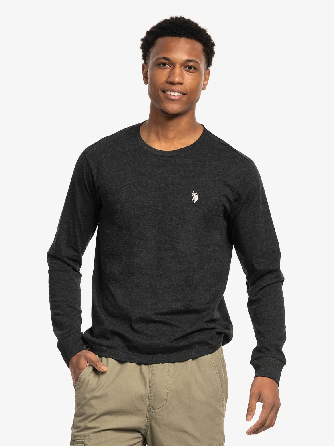 Акція на Лонгслів чоловічий U.S. Polo Assn 114008-0400A(BLACK HEATHER) L Чорний від Rozetka