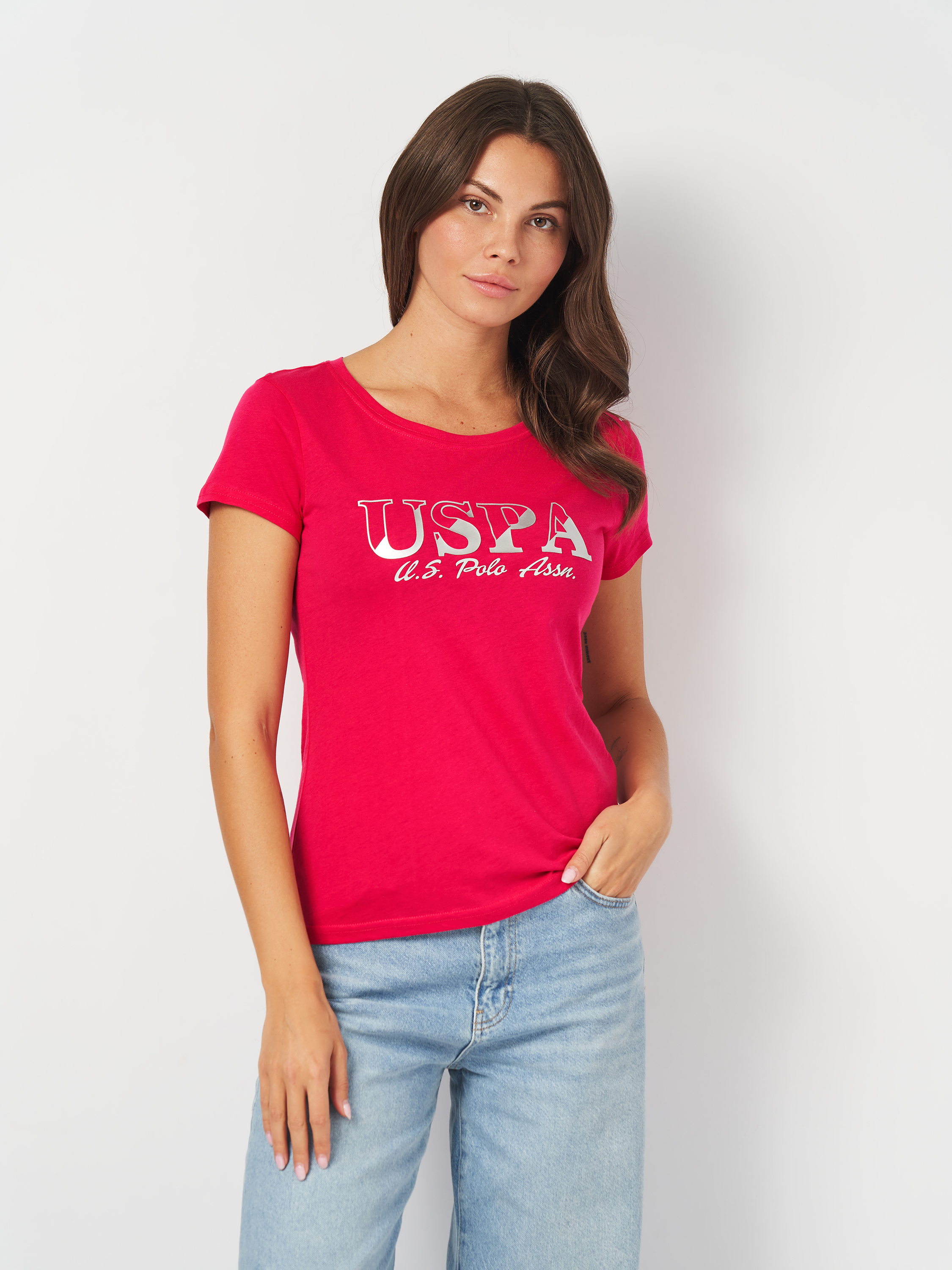 Акція на Футболка бавовняна жіноча U.S. Polo Assn 114251-1D00A S Фуксія від Rozetka