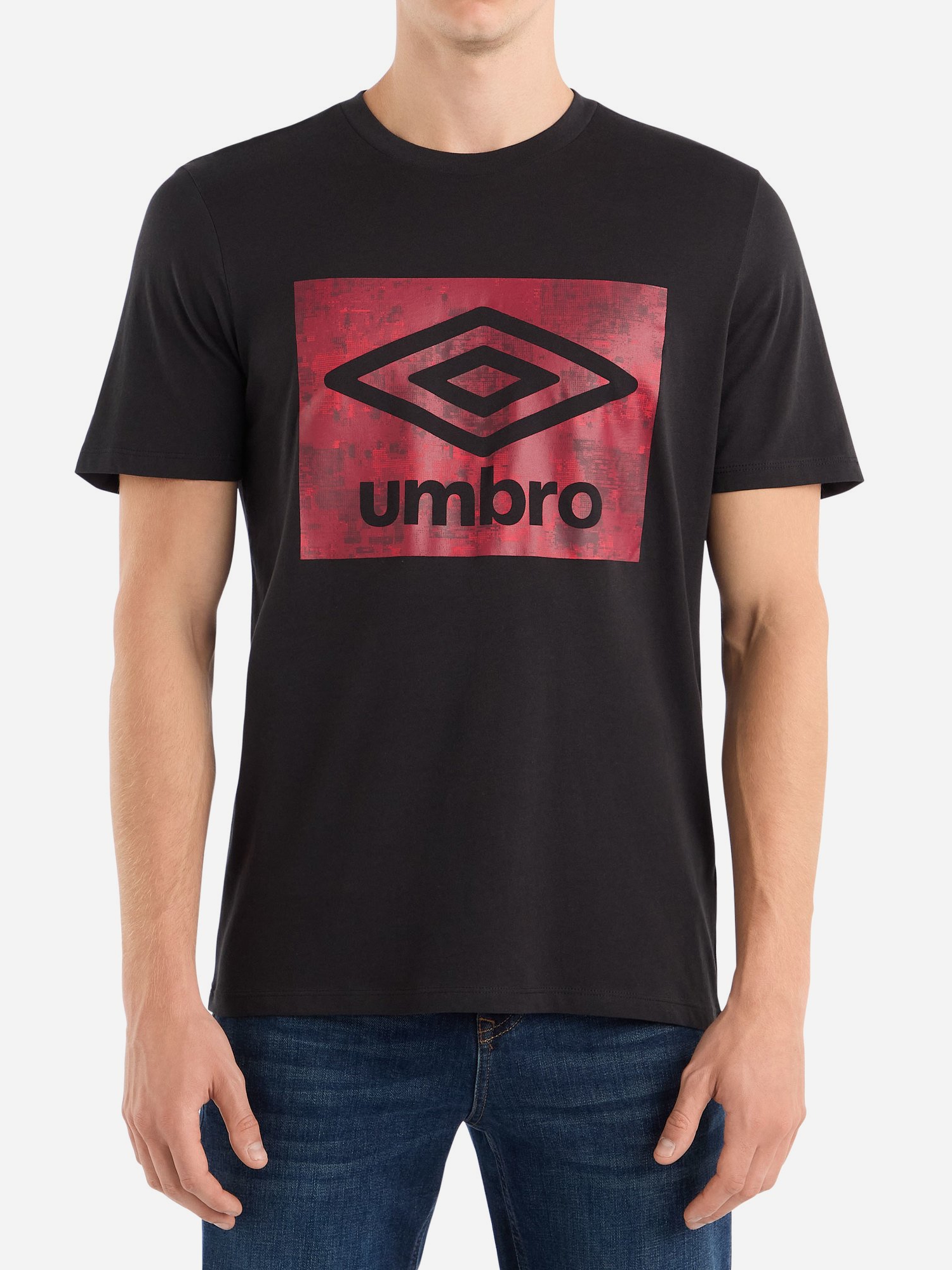 Акція на Футболка бавовняна довга чоловіча Umbro Digi Camo Box Graphic Tee 66437U-060 S Чорна від Rozetka