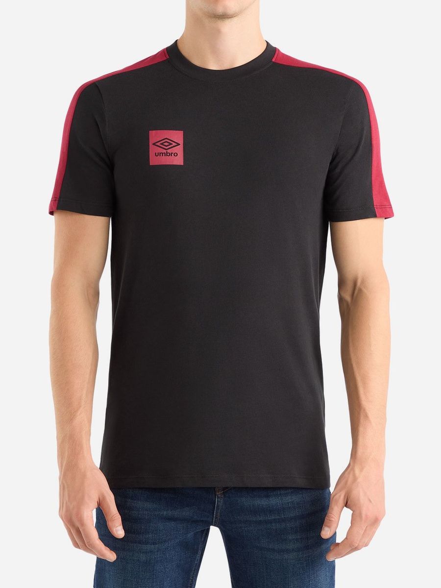 Акція на Футболка бавовняна довга чоловіча Umbro Terrace Tee 66543U-MLB 2XL Чорна від Rozetka