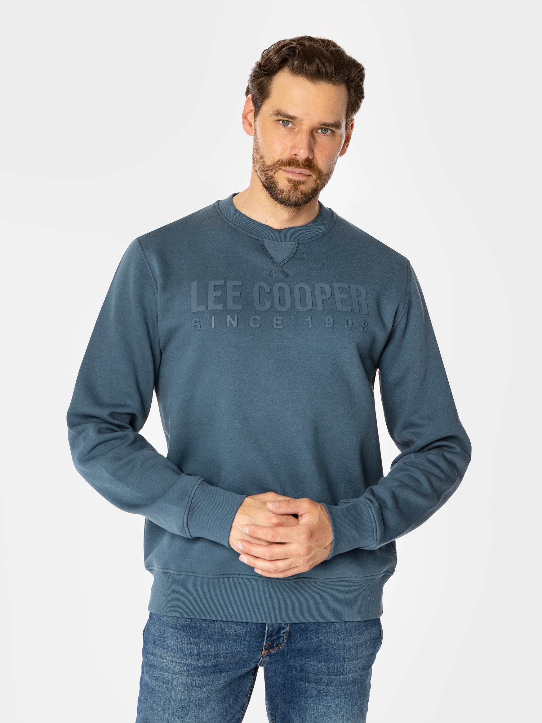 Акція на Світшот чоловічий Lee Cooper Alberto 2810 L Блакитний від Rozetka