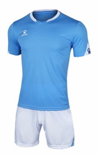 

Комплект футбольной формы Kelme GIRONA голубо-белый 3XL 3801099.9476