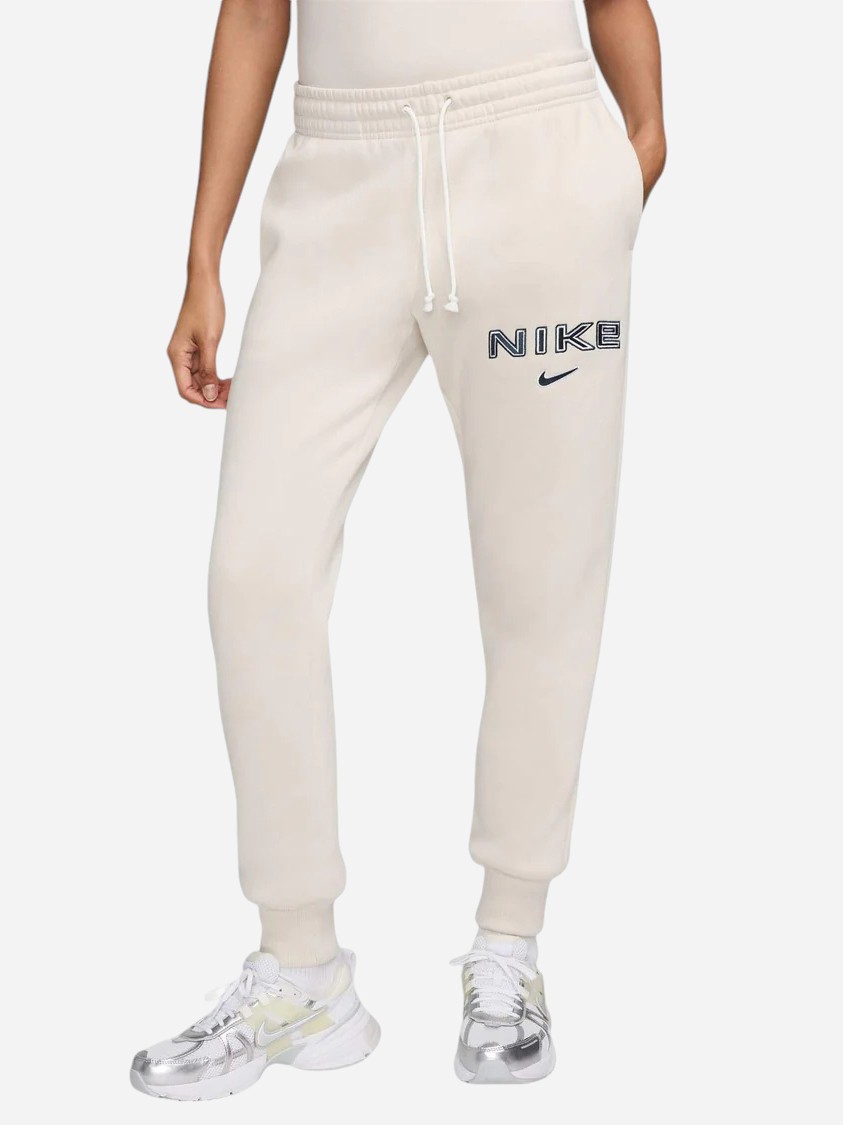 Акція на Спортивні штани на флісі жіночі Nike W Nsw Phnx Flc Mr Std Logo Pnt HM9757-104 M Бежеві від Rozetka