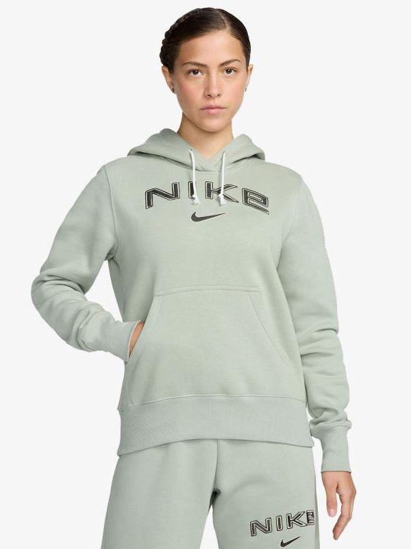 Акція на Худі на флісі жіноче Nike W Nsw Phnx Flc Std Po Logo Hdy HM9751-370 M Зелене від Rozetka