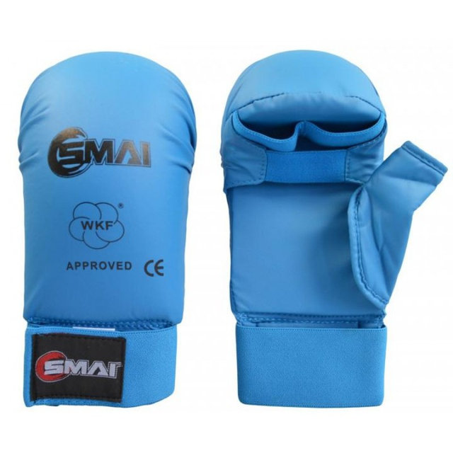 

Перчатки для карате SMAI WKF (SM P102) Blue с защитой большого пальца р. L