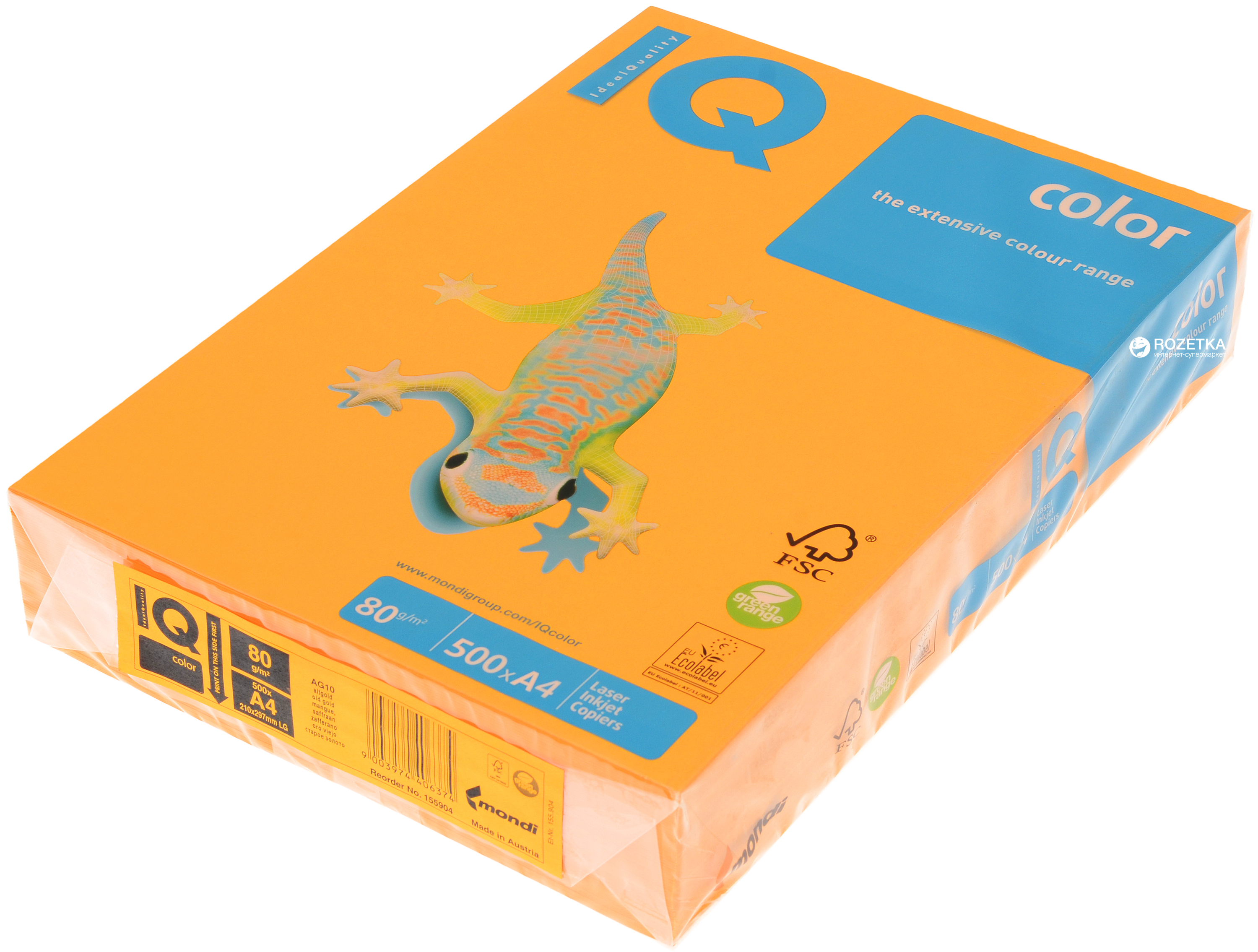 

Бумага офисная IQ А4 80 г/м2 IQ Tren AG10 500 листов Оранжево-желтая (9003974406374)