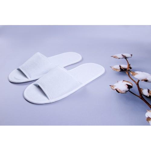 

Одноразовые махровые тапочки для отелей Luxyart, белый, открытые, в упаковке 50 пар (ZF-134)