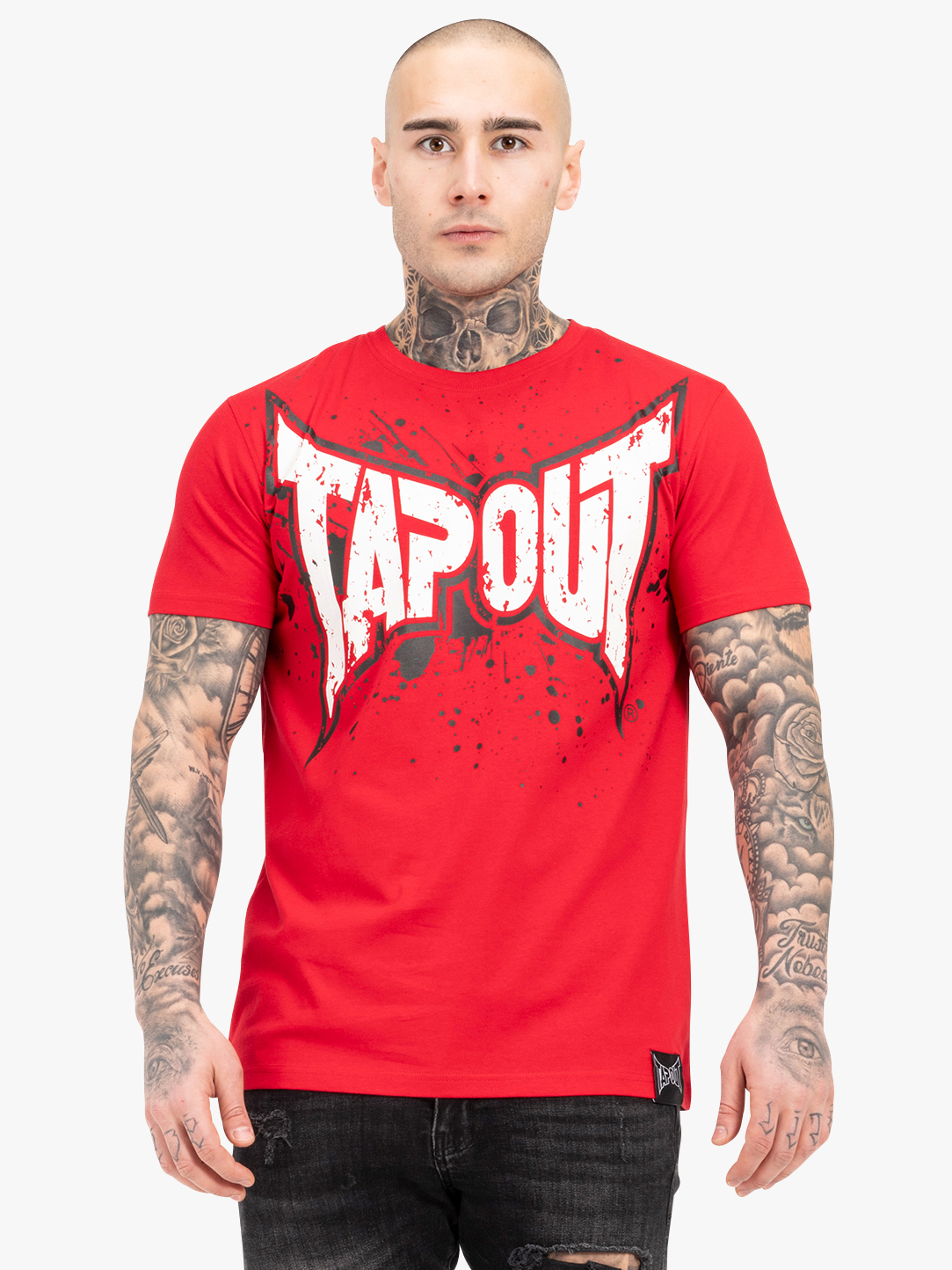 Акція на Футболка бавовняна довга чоловіча Tapout 940053-2512 2XL Червона з принтом від Rozetka