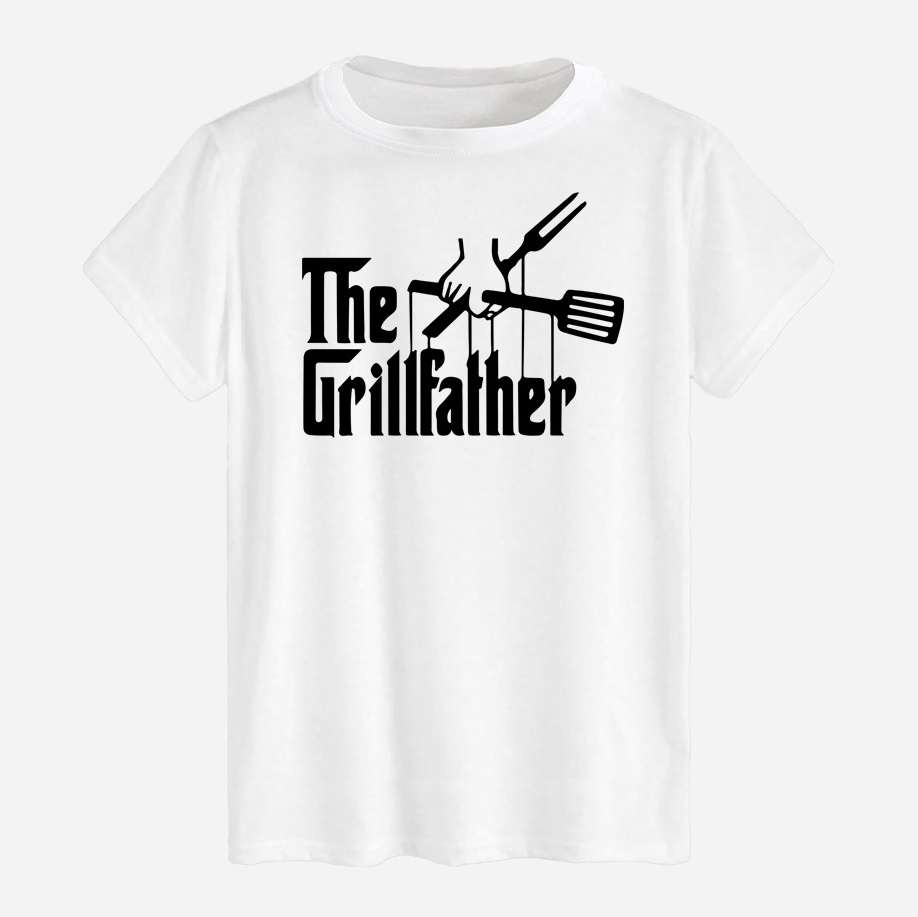 Акція на Футболка бавовняна довга чоловіча Likey The grillfather M150-0512 3XL Біла від Rozetka