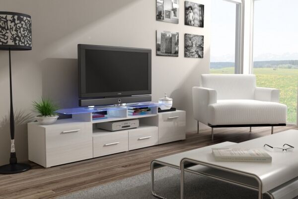 

Тумба в зал CAMA Evora классический стиль Белый мат/Белый глянец с подсветкой