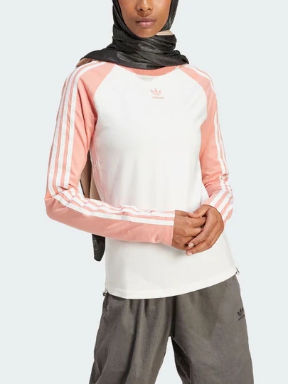 Акція на Лонгслів довгий жіночий Adidas Slim Fit IY0781 XS Білий/Рожевий від Rozetka