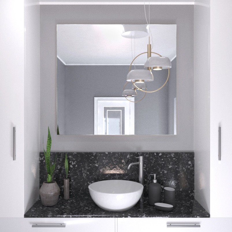 

Зеркало в золотой алюминиевой раме Spark-decor Simple Silver 1000 х 1400
