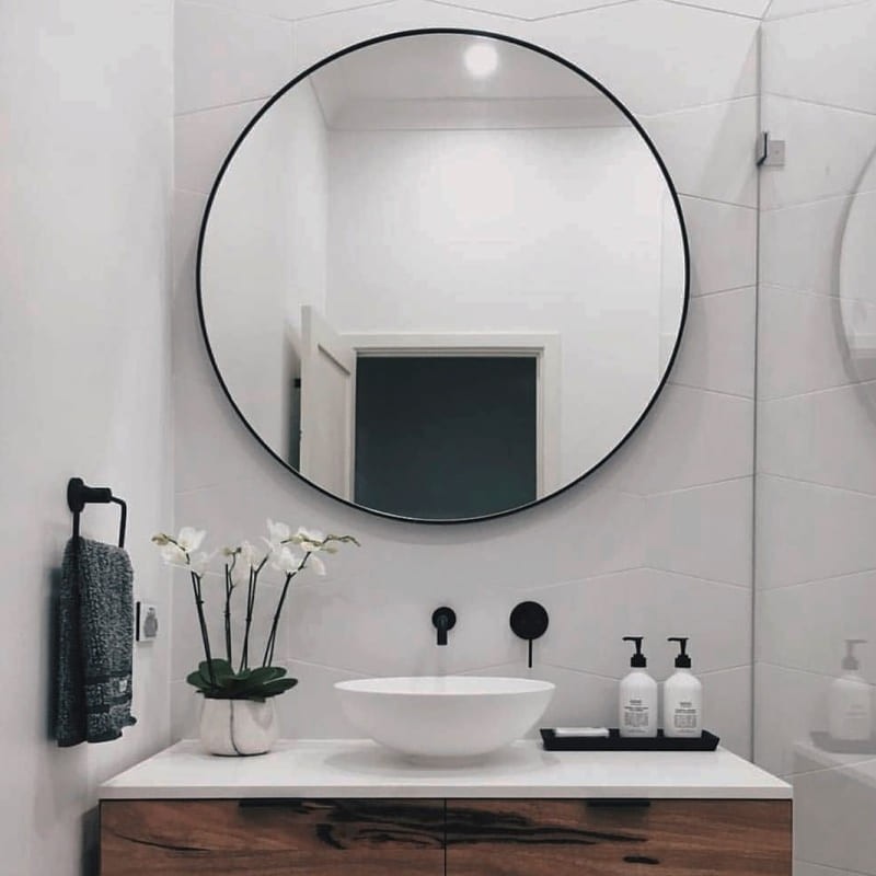 

Круглое зеркало в черной раме Spark decor Rotonda 900