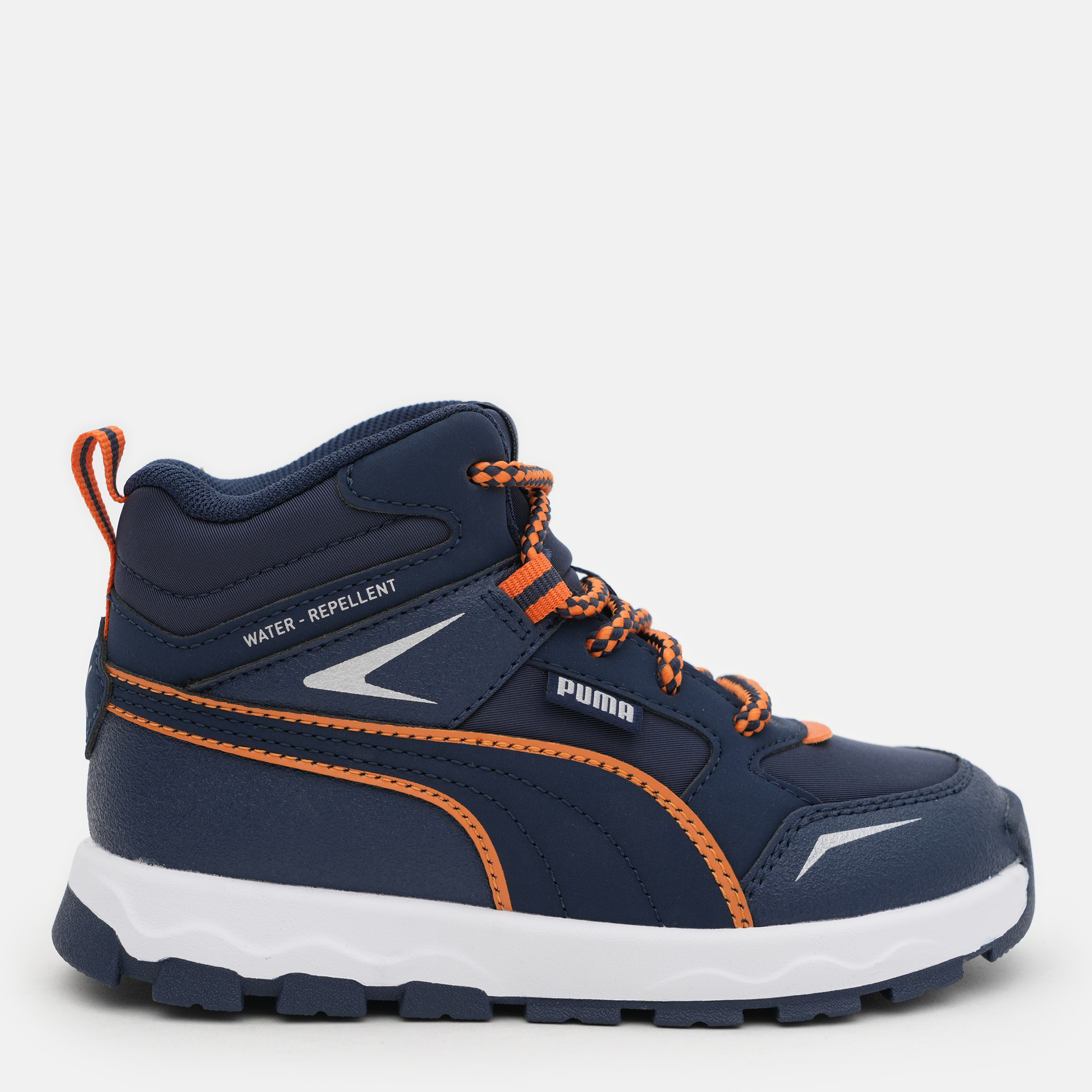 Акція на Дитячі демісезонні черевики для хлопчика Puma 39764502 29 Club Navy-Maple Syrup від Rozetka