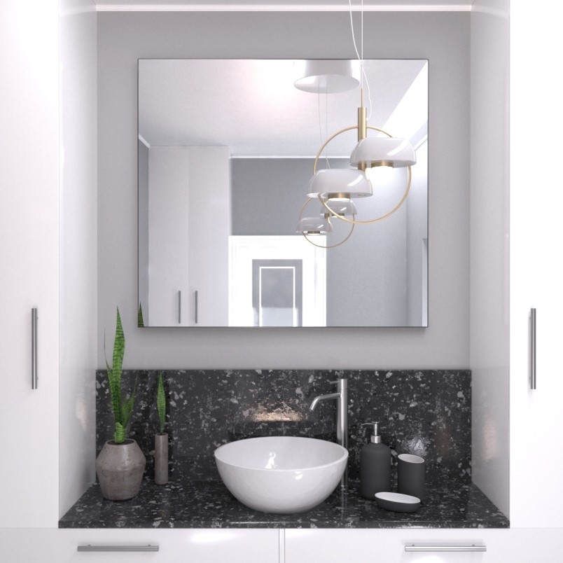 

Зеркало в черной алюминиевой раме Spark-decor Simple Silver 800 х 1000
