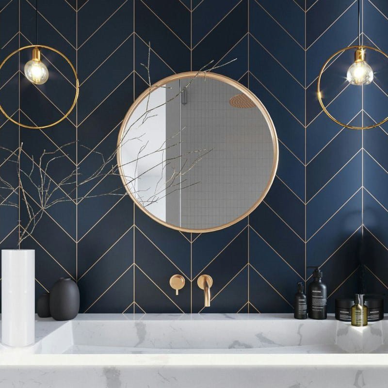 

Круглое зеркало в латунной раме Spark-decor 1000 x 1000