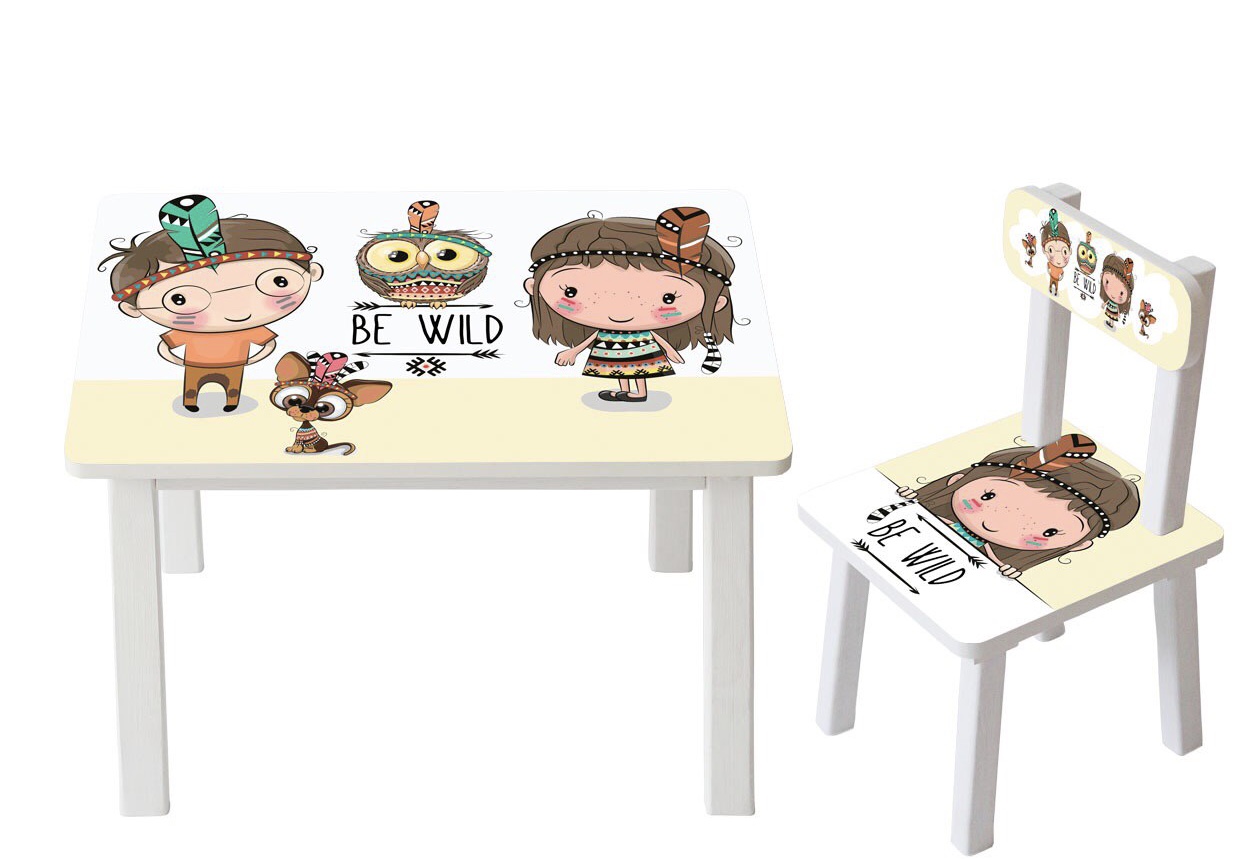 

Столик детский и 2 стульчика Toys высота 43,5 см. 60/40 Индейцы BSM2К-07+1