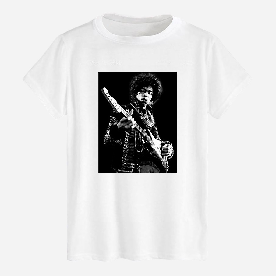 Акція на Футболка бавовняна довга чоловіча Likey Jimi Hendrix M150-0409 3XL Біла від Rozetka