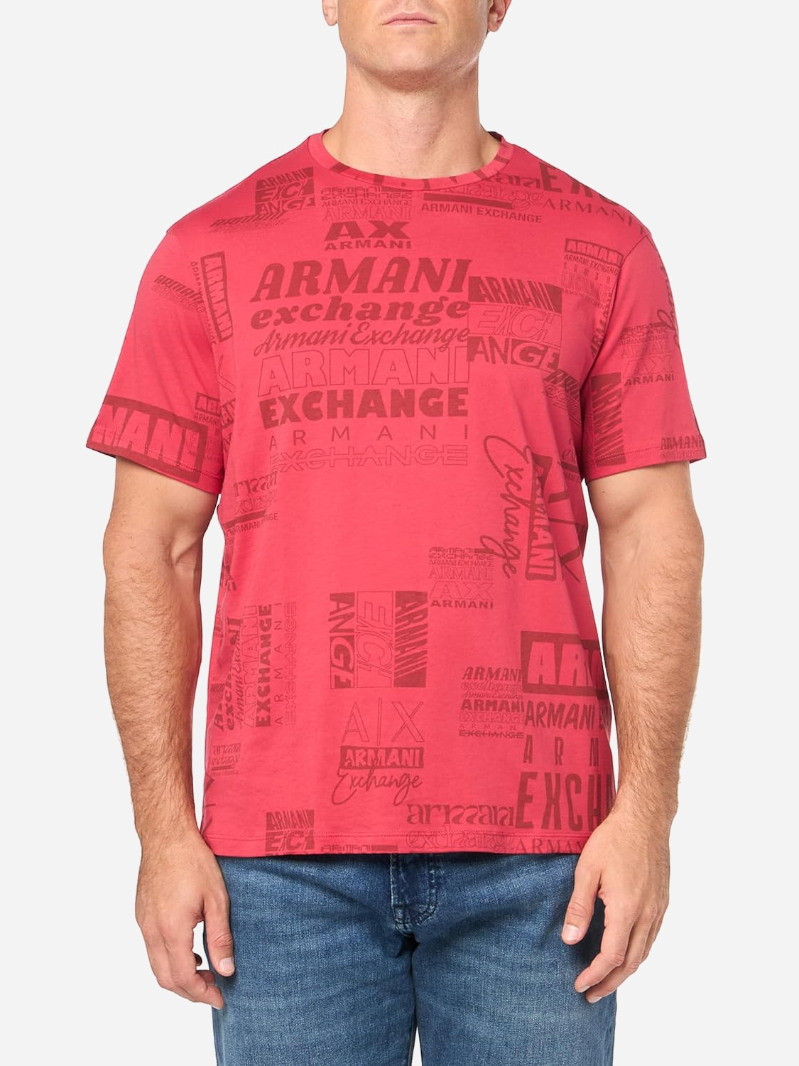 Акція на Футболка бавовняна довга чоловіча Armani Exchange 511407876 M Червона від Rozetka