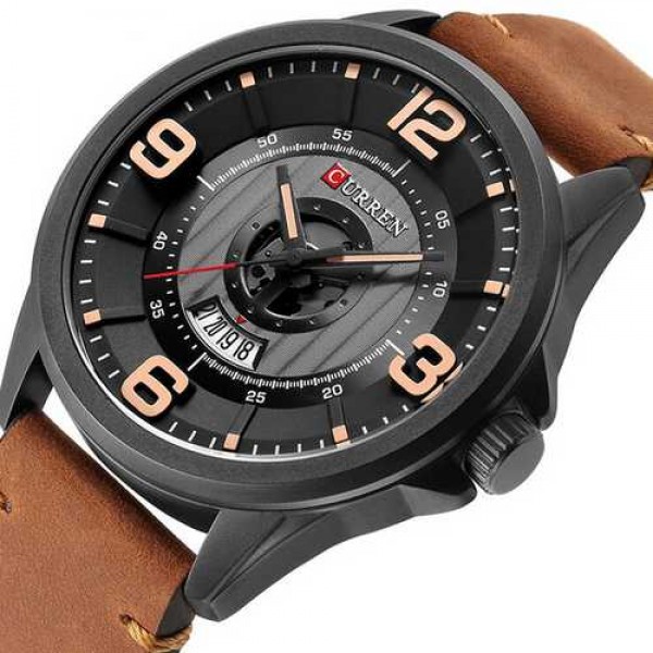 

Наручные часы Curren 8305 Black-Brown мужские кварцевые + подарочная коробка