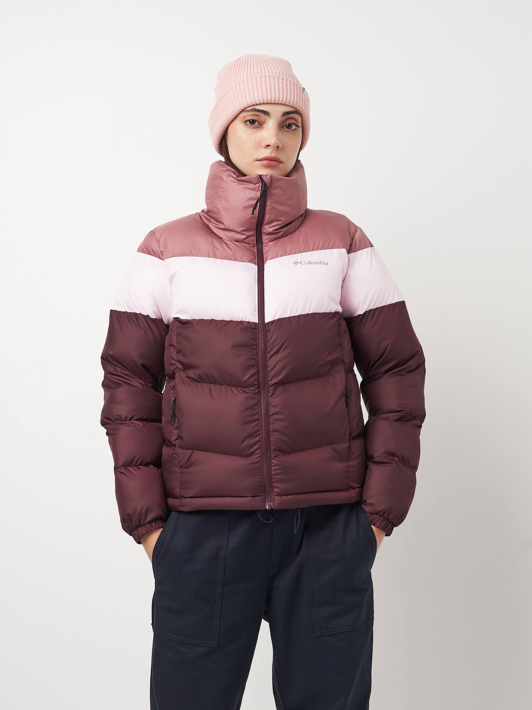 Акція на Куртка демісезонна коротка жіноча Columbia Omni-Shield Puffect II Colorblock Jacket 2088481-607 S Темно-бордова від Rozetka