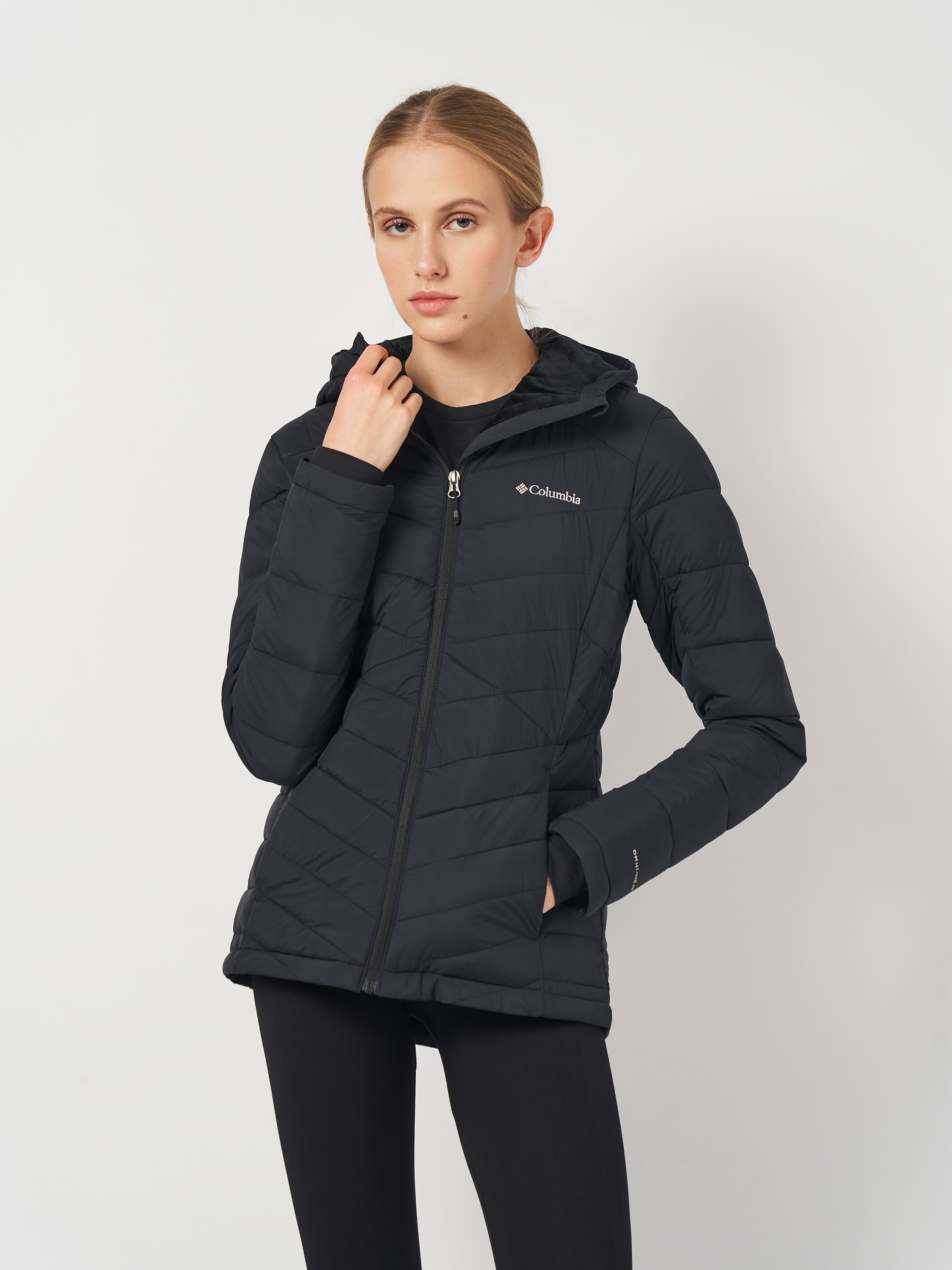 Акція на Куртка демісезонна з капюшоном жіноча Columbia Omni-Heat Joy Peak II Hooded Jacket 2089041-010 S Чорна від Rozetka