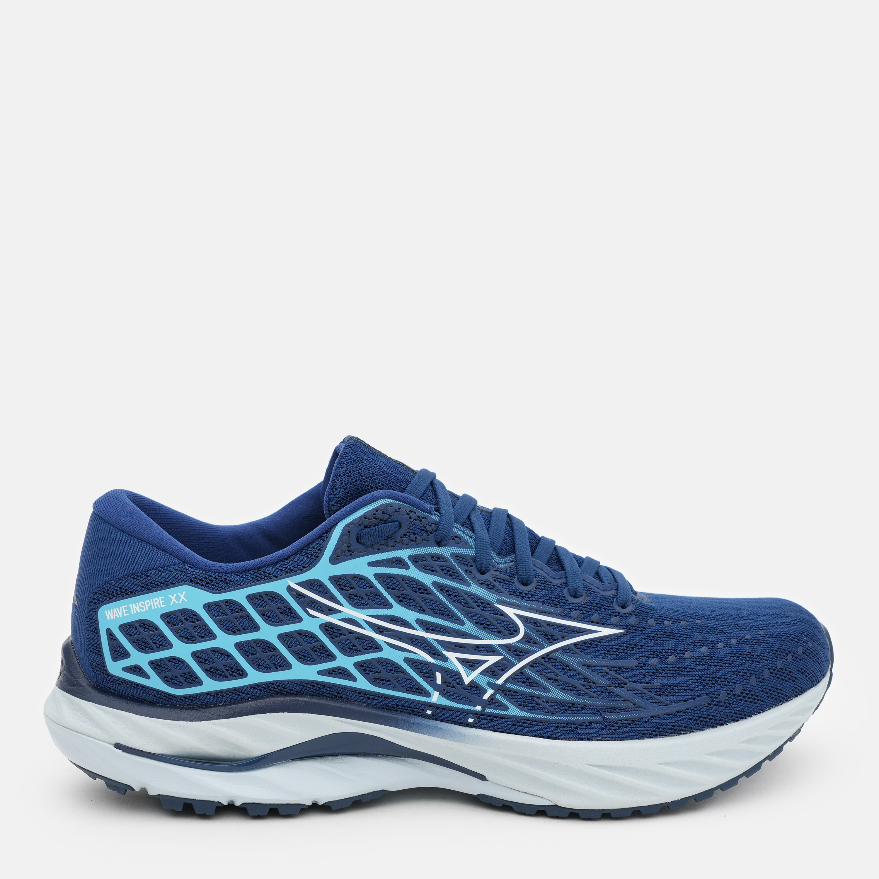 Акція на Чоловічі кросівки для бігу Mizuno Wave Inspire 20 J1GC244451 42 (8UK) 27 см Estate Blue/White/River Blue від Rozetka