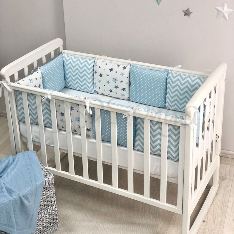 

Бортики в детскую кроватку Baby Design Stars голубой