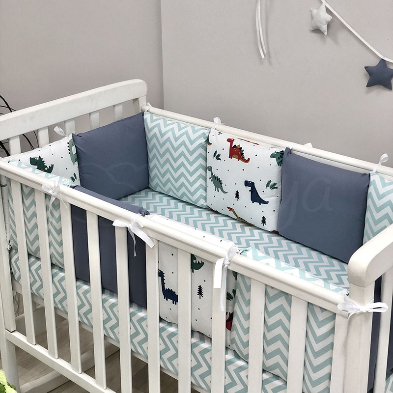 

Бортики в детскую кроватку Baby Design Дино синий