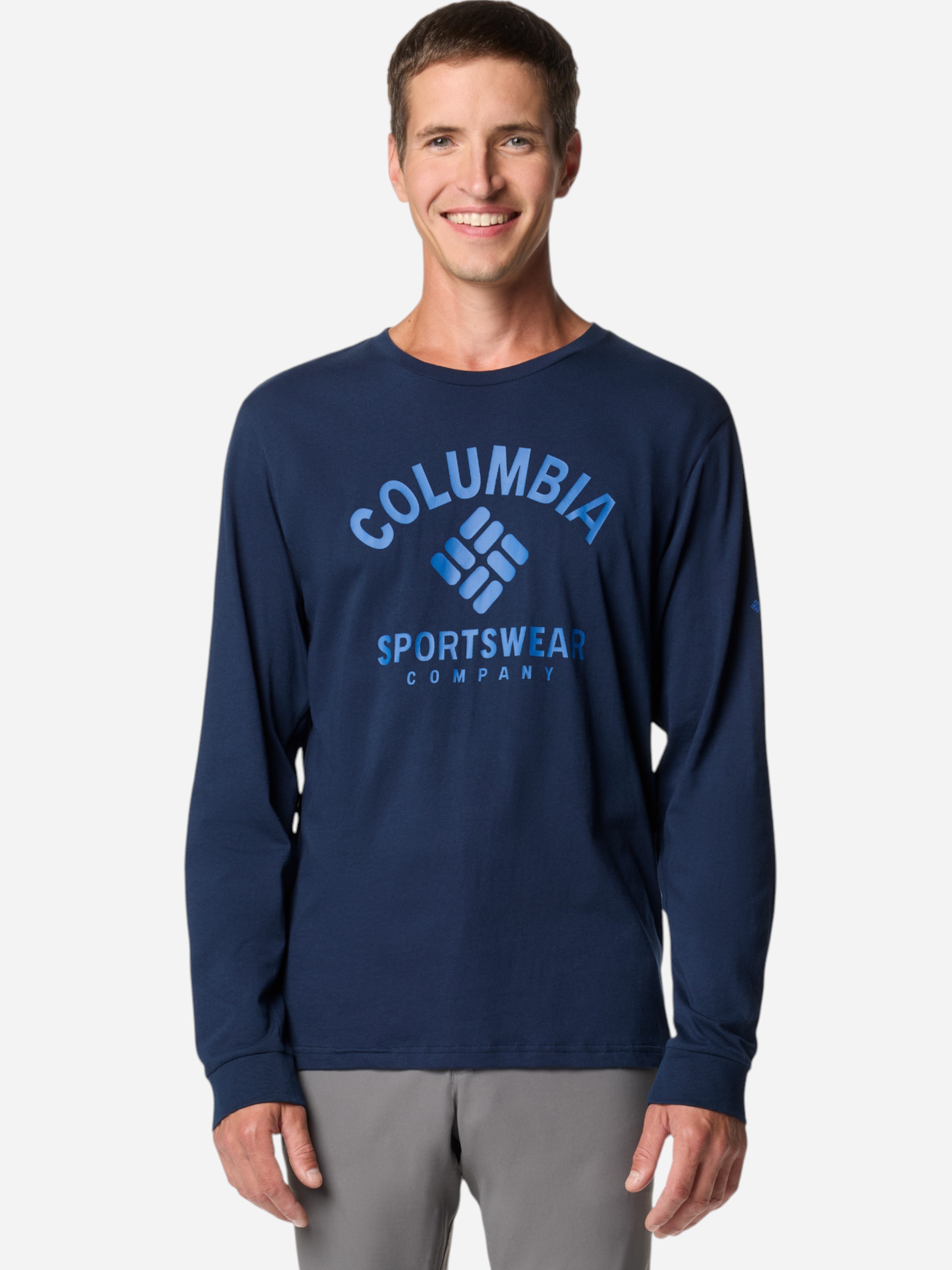 Акція на Лонгслів чоловічий Columbia Rockaway River Graphic LS Tee 2022191467 M Темно-синій від Rozetka