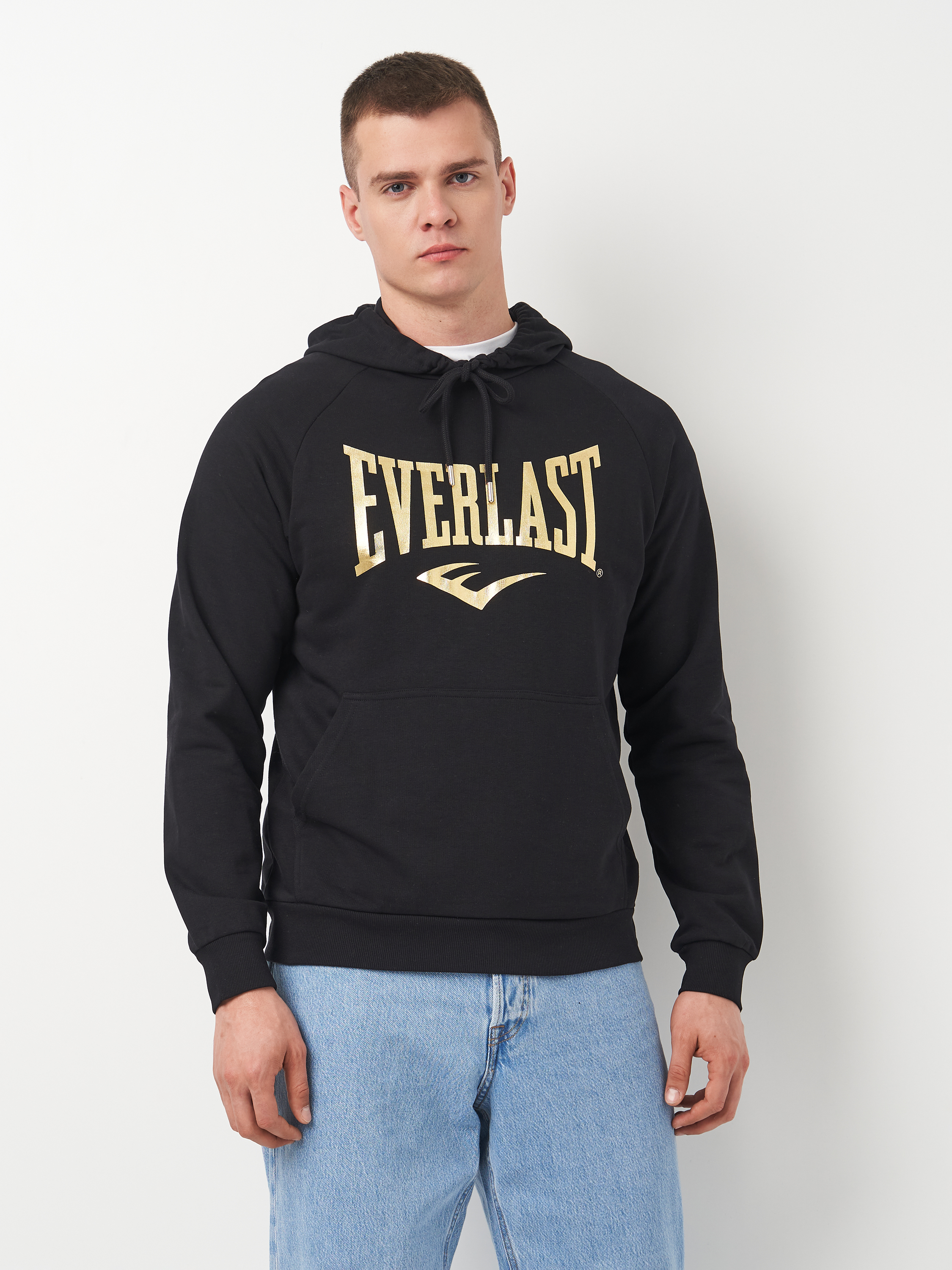 Акція на Світшот чоловічий Everlast Cappuccio Felpa 37M297D80-20GD S Чорний із золотистим від Rozetka