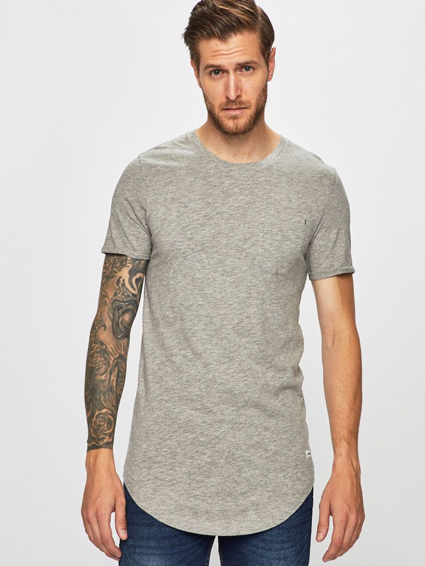 

Удлиненная футболка Jack & Jones 12130040  Серый, Удлиненная футболка Jack & Jones 12130040 L Серый