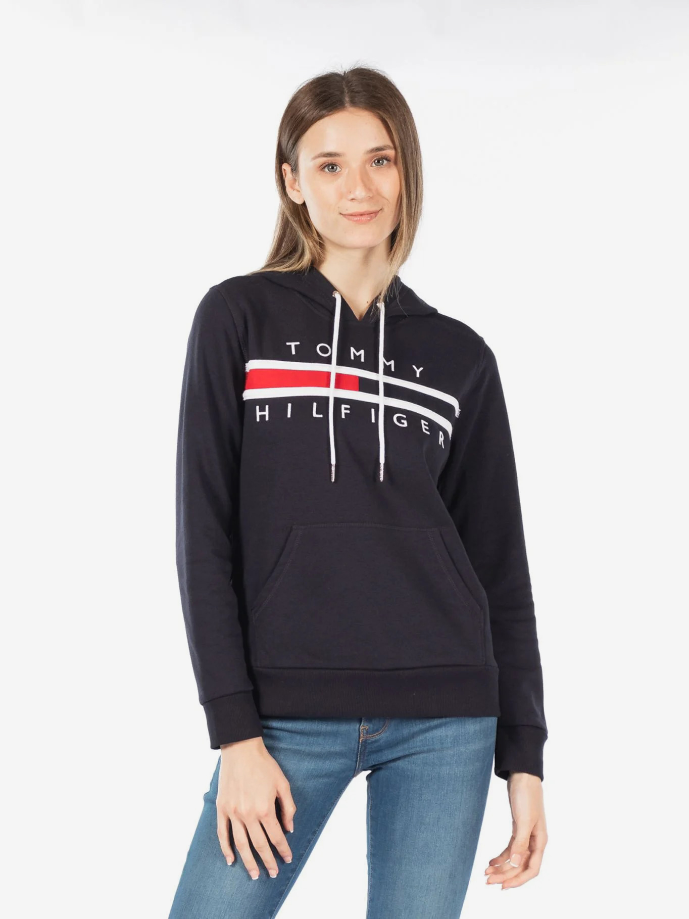 Акція на Худі жіноче Tommy Hilfiger 530796464 3X Синє від Rozetka