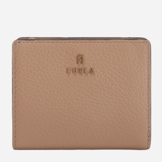 Акція на Гаманець жіночий шкіряний для карток Furla Camelia S Compact Wallet L Zip WP00307HSF0001257S Темно-бежевий від Rozetka