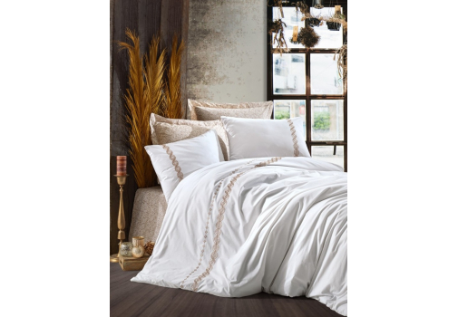 

Комплект постельного белья Cotton box Majestic Ines Bej 200x220 Бежевый