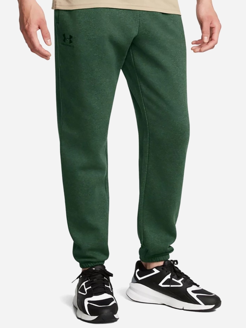 Акція на Спортивні штани чоловічі утеплені Under Armour Ua Essential Fleece Jogger 1373882-301 L Зелені від Rozetka