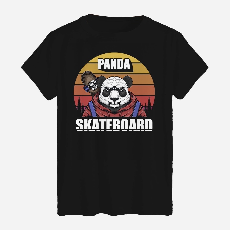 Акція на Футболка бавовняна довга чоловіча Likey Panda skateboard M150-0728 L Чорна від Rozetka