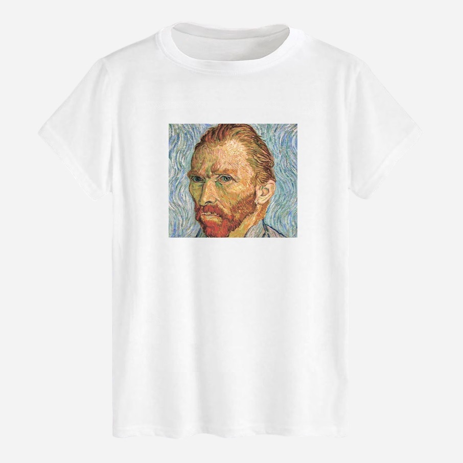 Акція на Футболка бавовняна довга чоловіча Likey Vincent Van Gogh M150-0154 XXL Біла від Rozetka