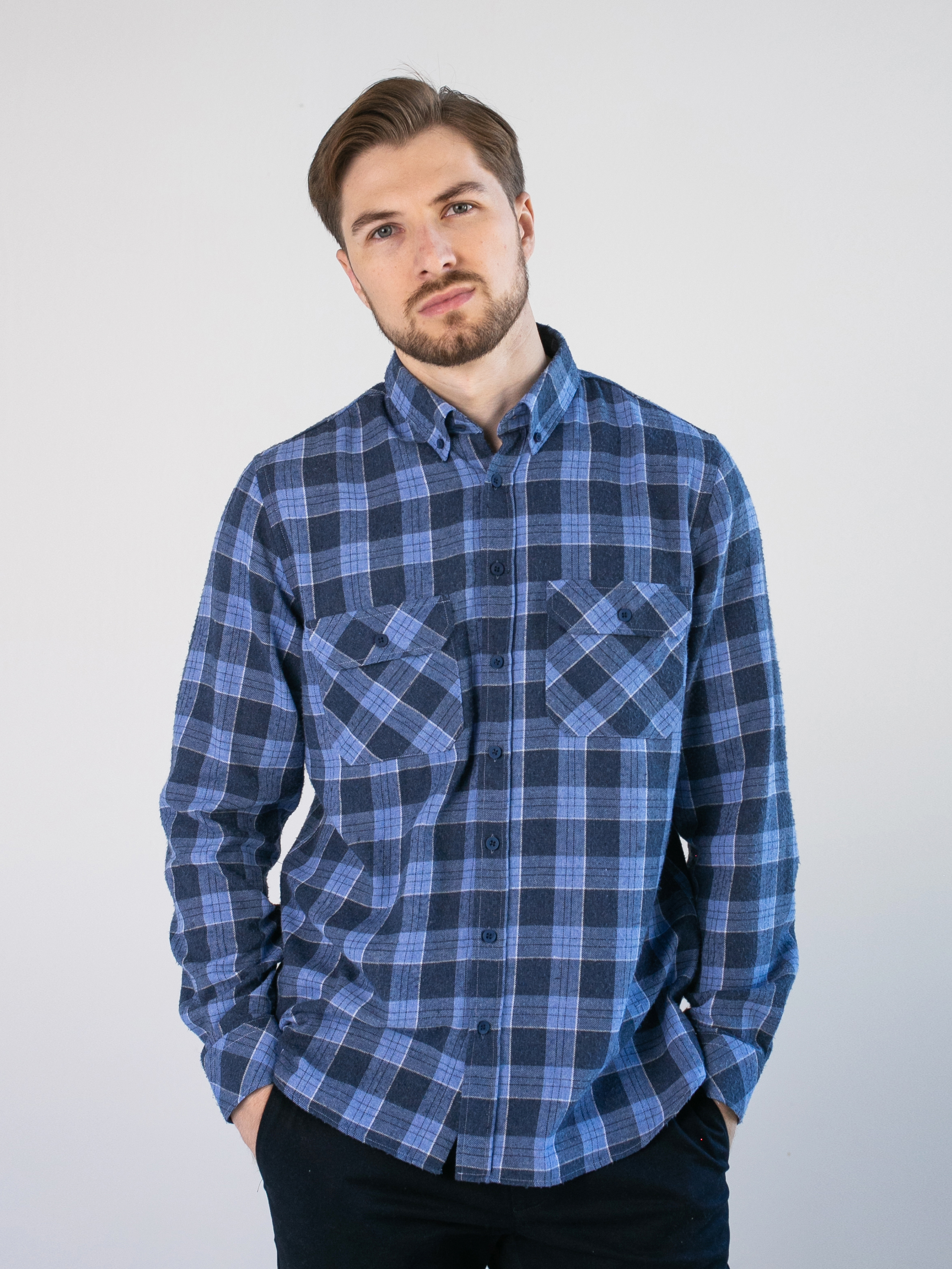 Акція на Сорочка бавовняна чоловіча Garrt Blue Tartan 81SH0029BL 2XL Синя від Rozetka