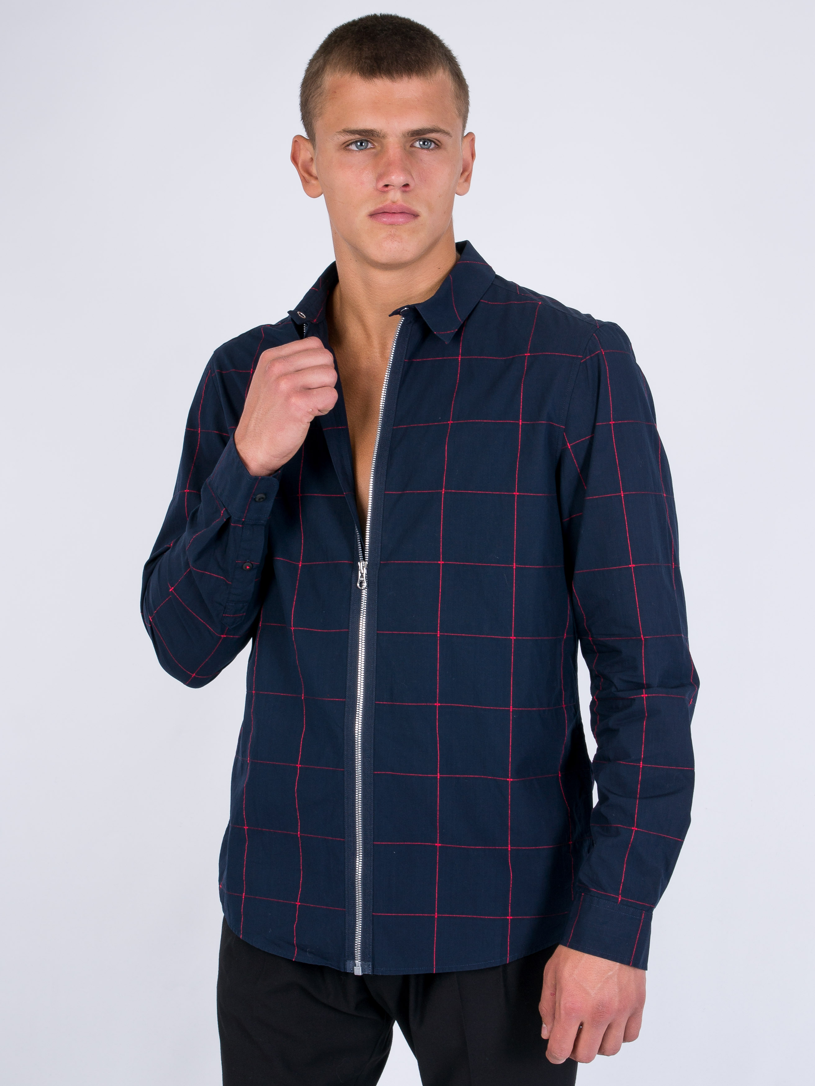 

Рубашка на молнии Jack & Jones 216305556  Синий, Рубашка на молнии Jack & Jones 216305556 XL Синий