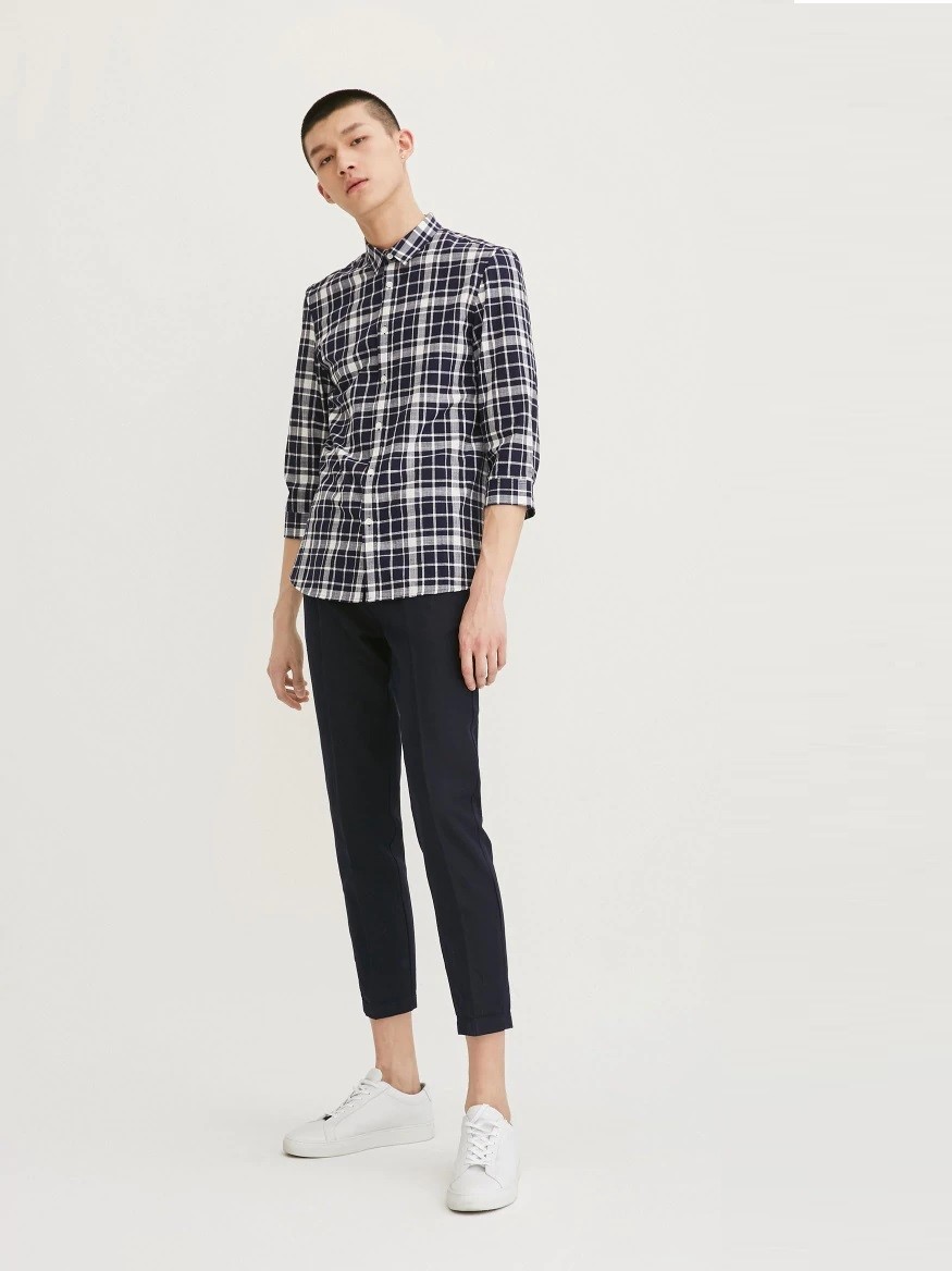 

Рубашка с рукавом 3/4 Jack & Jones 217131503  Синий, Рубашка с рукавом 3/4 Jack & Jones 217131503 S Синий