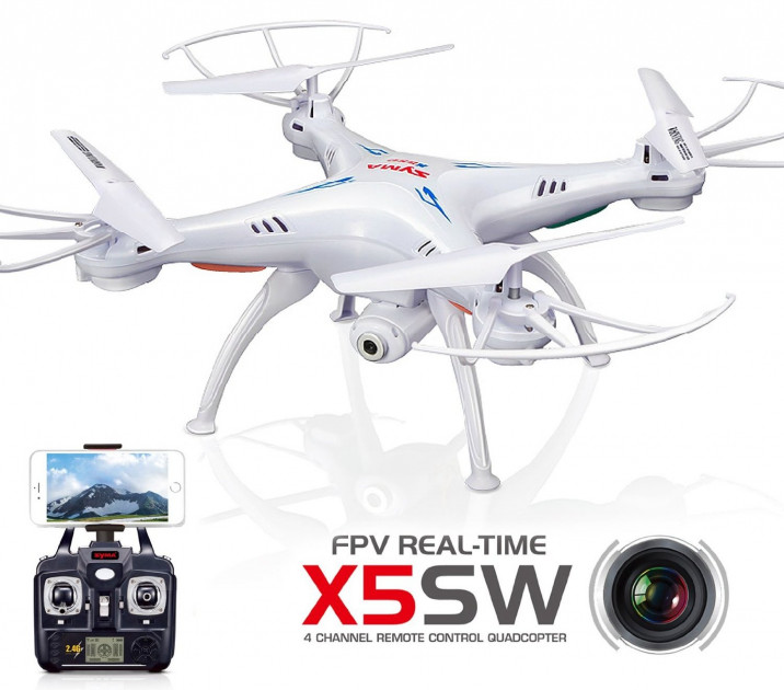 

Квадрокоптер с Wi-Fi Камерой Syma X5SW Супербюджетный Радиоуправляемый Гироскоп Белый (АВ30701)