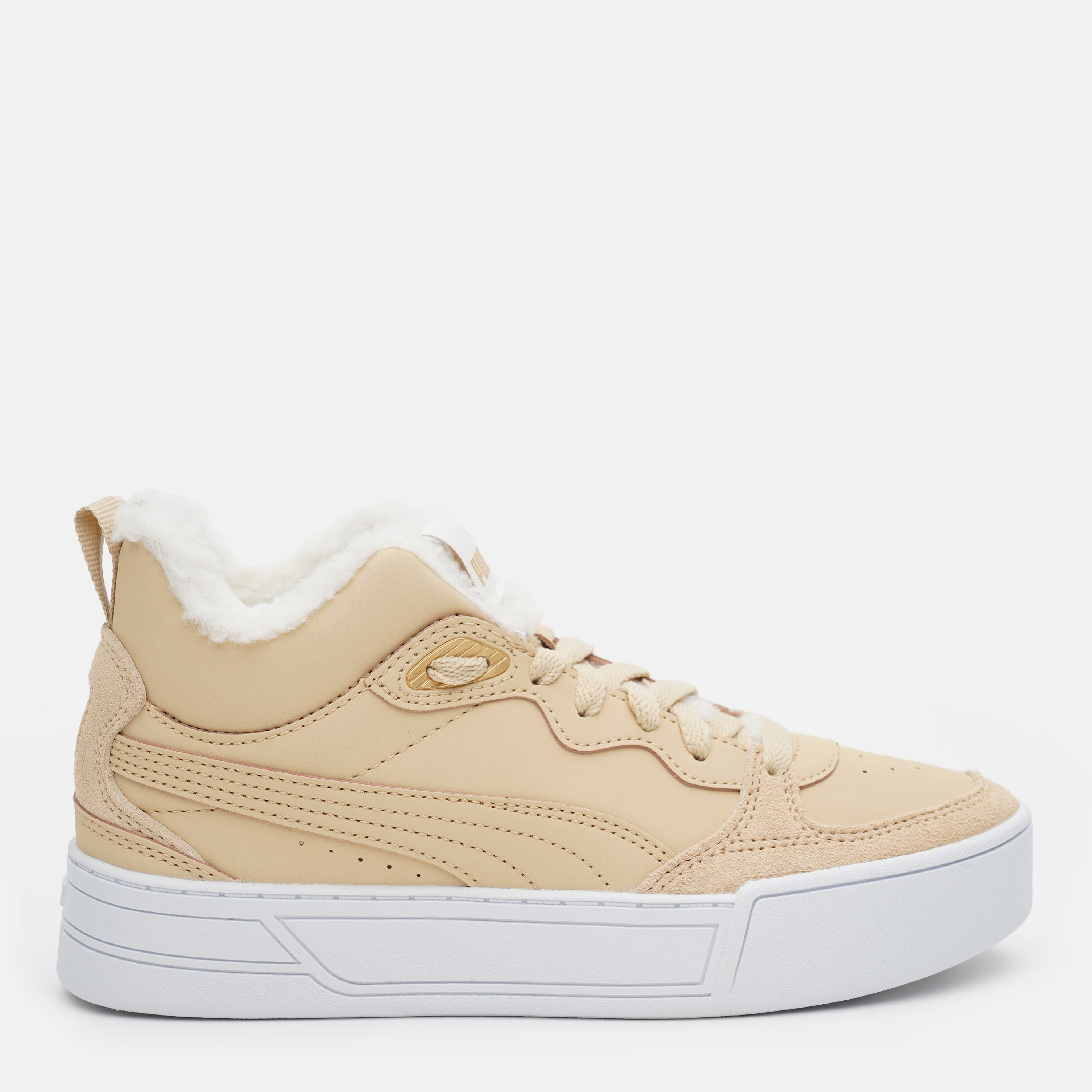 Акція на Жіночі кеди низькі Puma Skye Demi Teddy WS 38115102 36 (3.5UK) 22.5 см Pebble-Pebble-Whisper White-Puma Team Gold від Rozetka